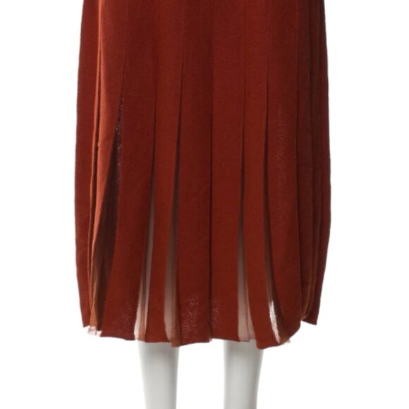Caroline Constas Rust Pleated Dress - Picture 5 of 8